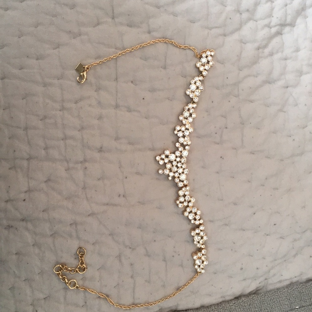 Banana republic gold, crystal statement necklace